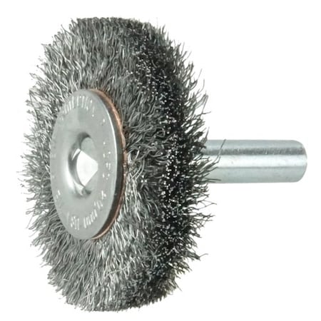 Weiler 1-1/2" Wire Radial Wheel, .008" Steel Fill, 1/4" Stem 17951